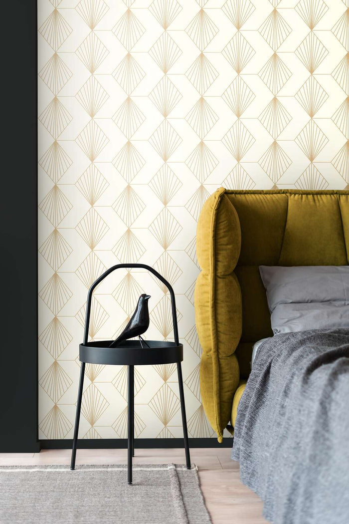 French Affair – Art Deco Wallpaper – Cream Gold