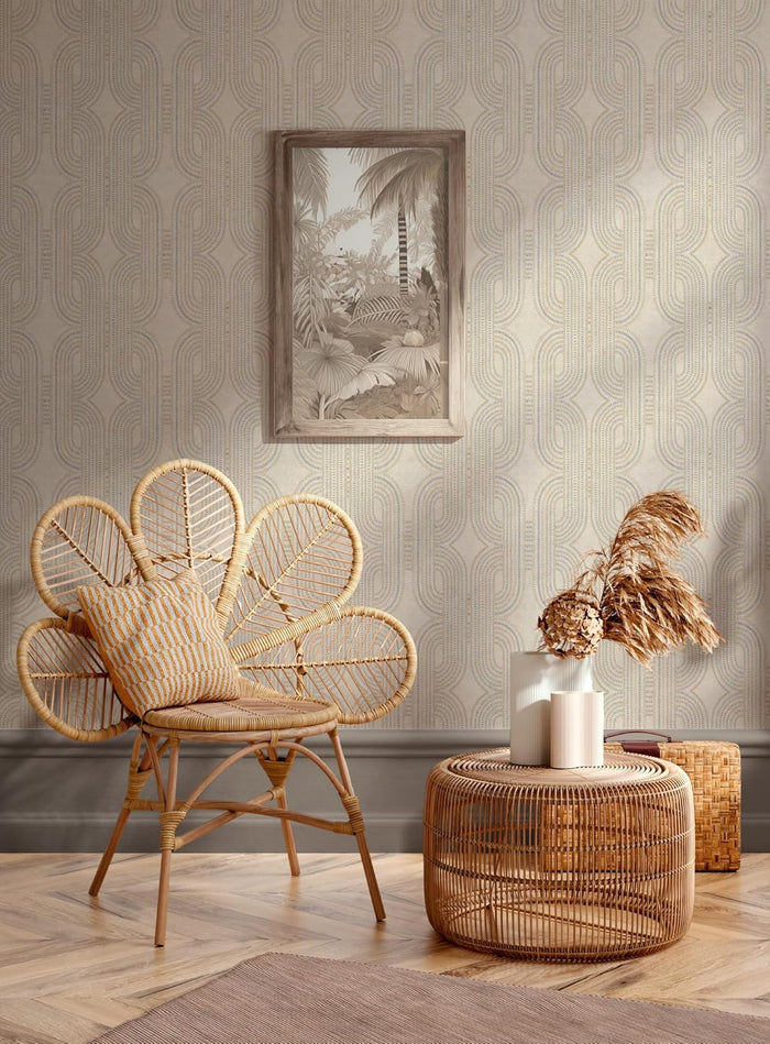 French Affair – Metallic Wallpaper – Beige