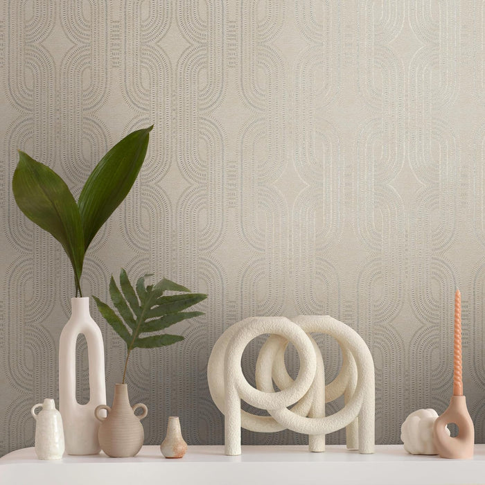 French Affair – Metallic Wallpaper – Beige