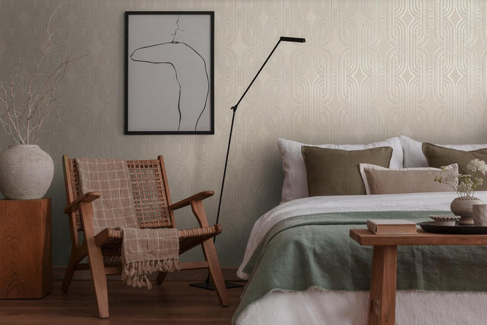 French Affair – Metallic Wallpaper – Beige