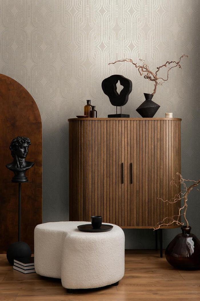 French Affair – Metallic Wallpaper – Beige