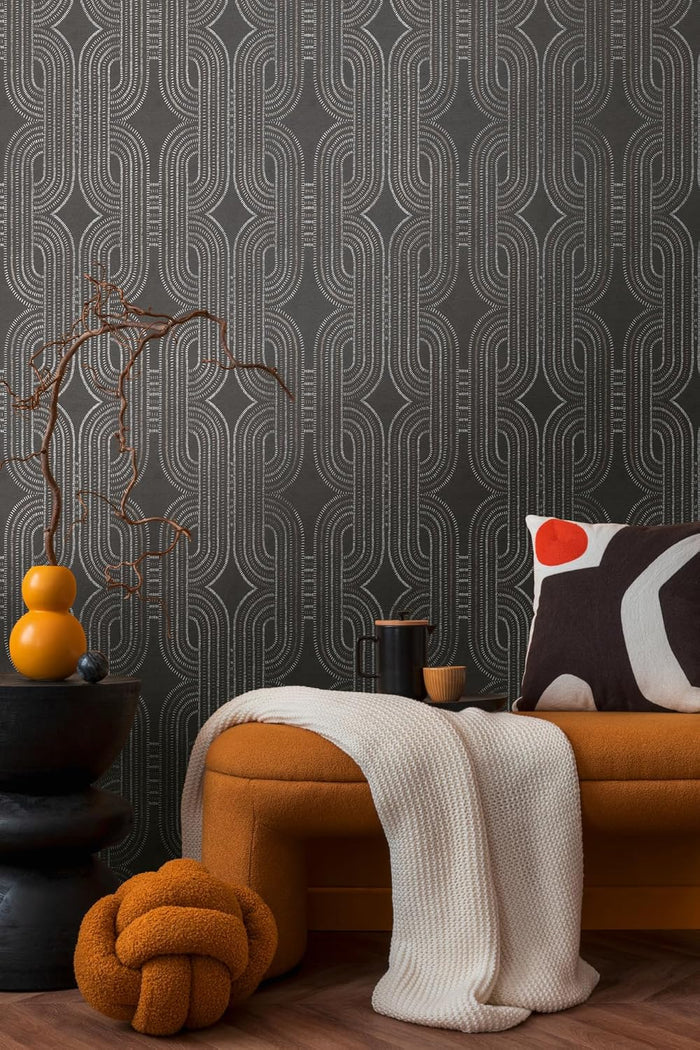 French Affair – Metallic Wallpaper – Black