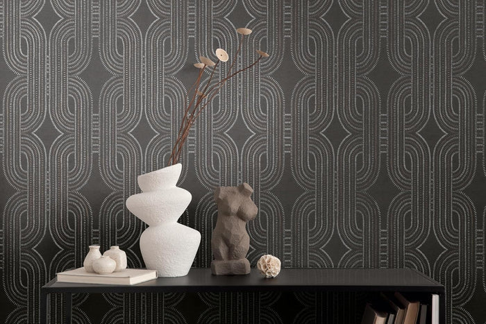 French Affair – Metallic Wallpaper – Black