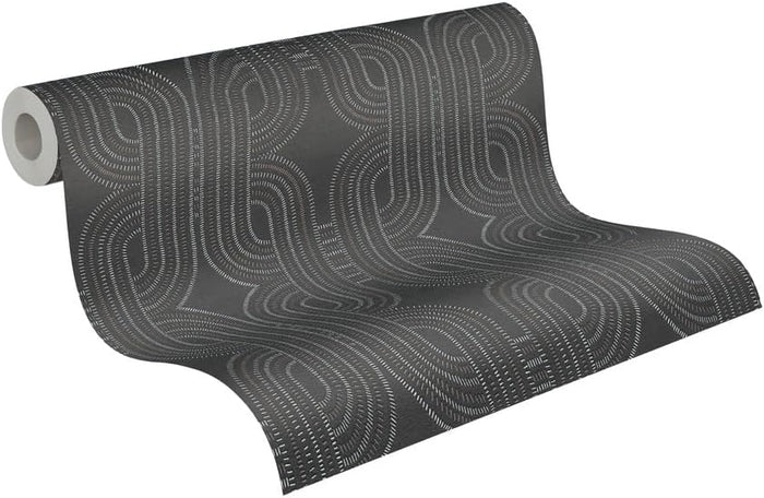 French Affair – Metallic Wallpaper – Black