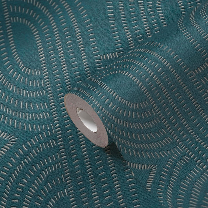 French Affair – Metallic Wallpaper – Blue