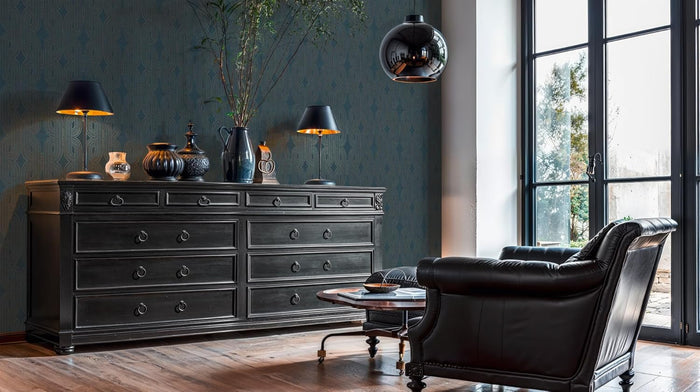 French Affair – Metallic Wallpaper – Blue