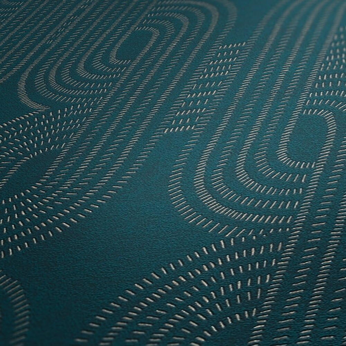 French Affair – Metallic Wallpaper – Blue