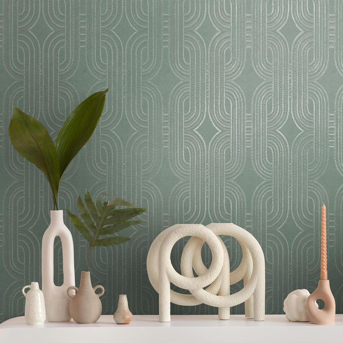 French Affair – Metallic Wallpaper – Green
