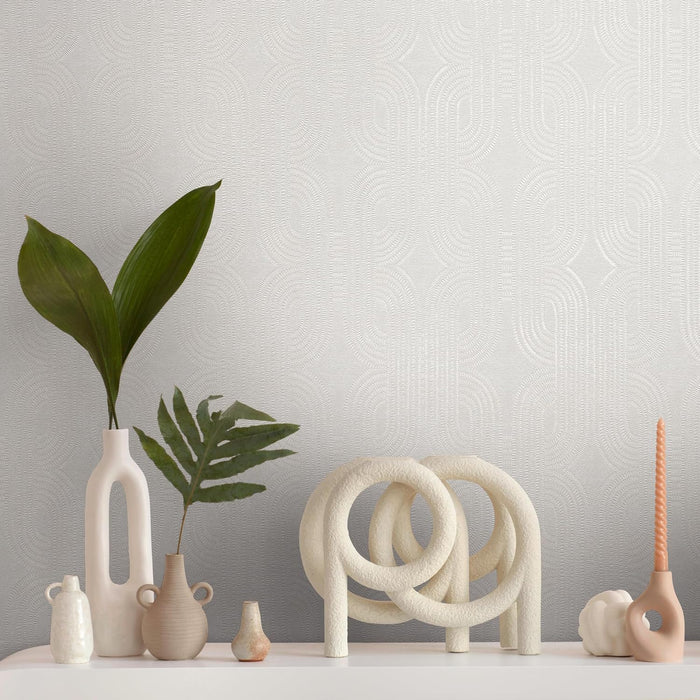 French Affair – Metallic Wallpaper – White