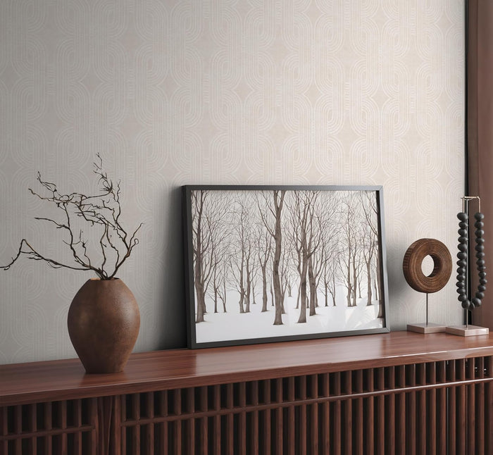 French Affair – Metallic Wallpaper – White