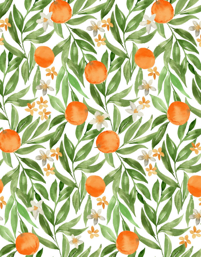 French Orange Wallpaper - Custom Printed Wallpaper
