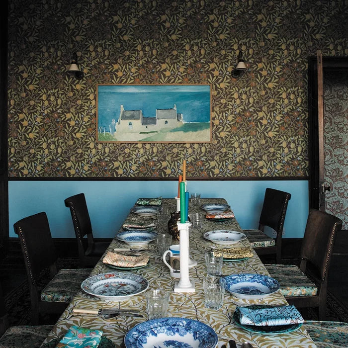 Fruit Wallpaper by William Morris - Chocolate