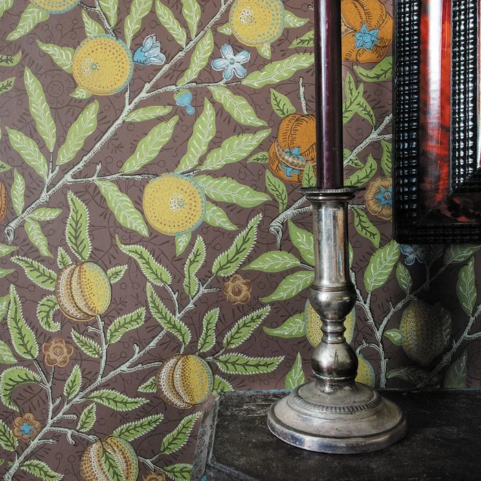 Fruit Wallpaper by William Morris - Chocolate