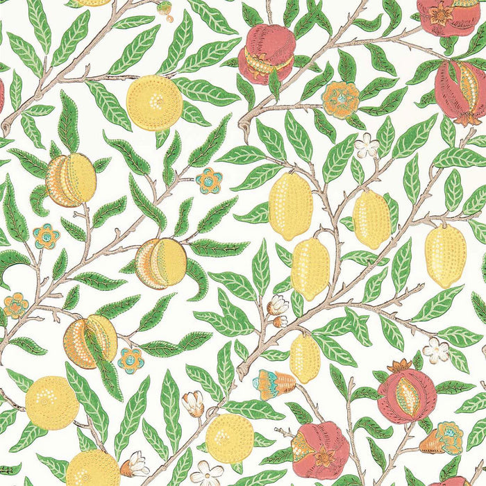 Fruit Wallpaper by William Morris - Green/Madder