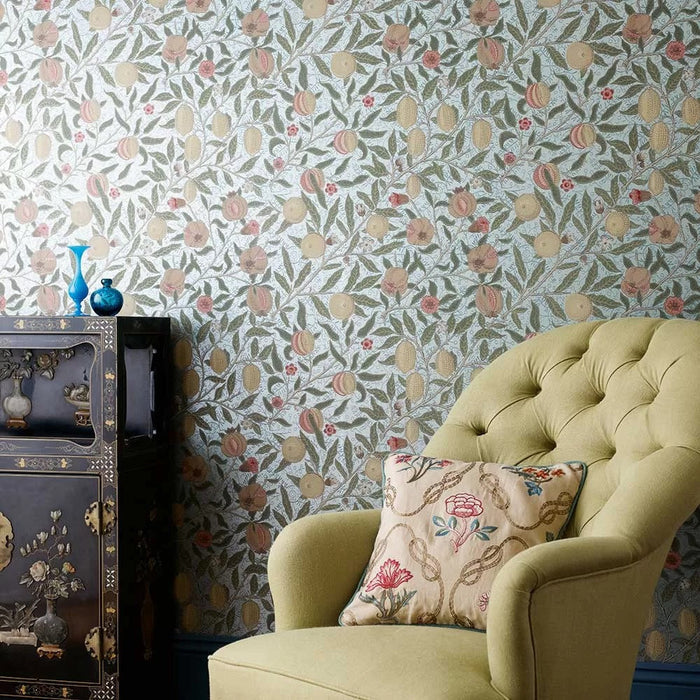 Fruit Wallpaper by William Morris - Slate/Thyme