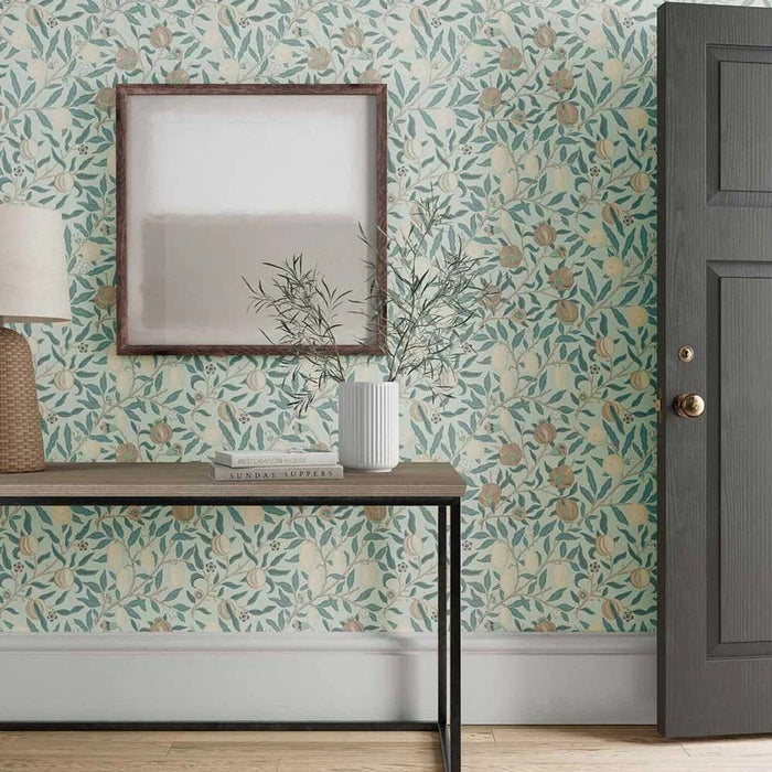 Fruit Wallpaper by William Morris - Slate/Vellum