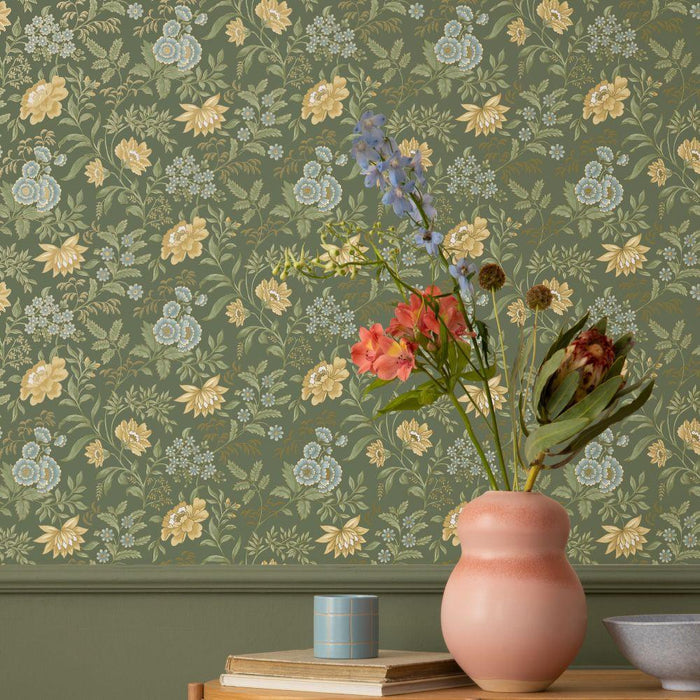 Garden Muse Wallpaper - Forest Green