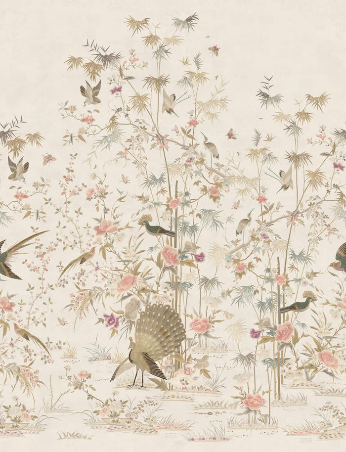 Garden of Serenity - Custom Sized Wallpaper Mural (per m2) - Eggshell
