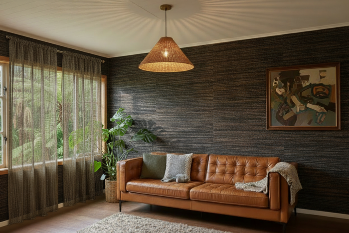 Room with Mecca metallic mesh curtains