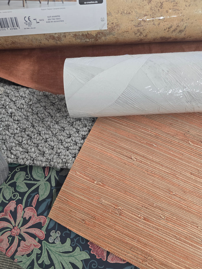 Genuine Grasscloth Wallpaper - Orange Jam