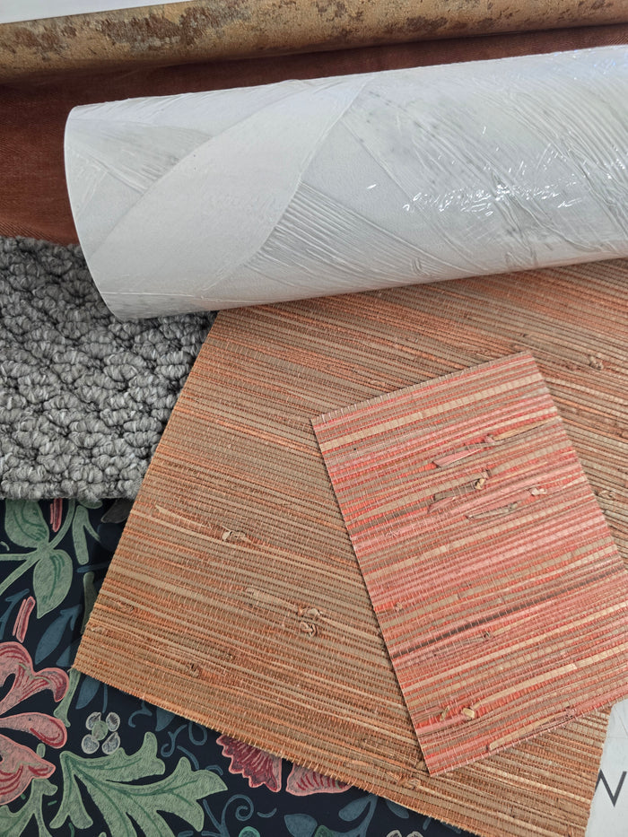 Genuine Grasscloth Wallpaper - Orange Jam