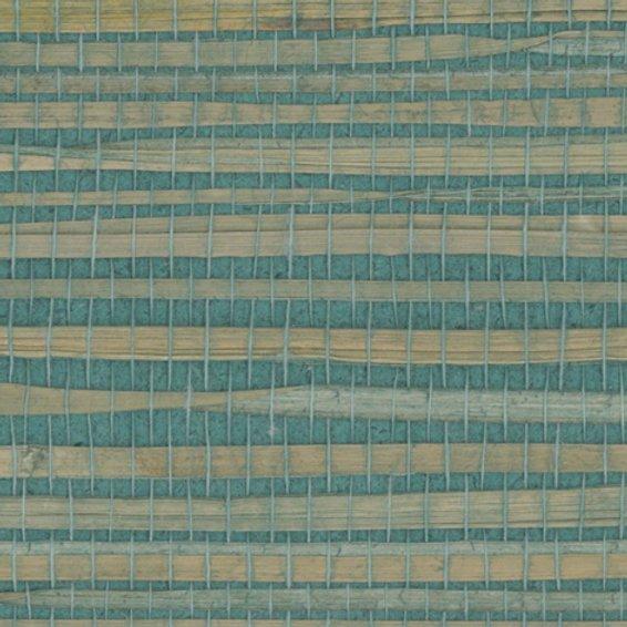 Genuine Grasscloth Wallpaper - Turquoise Blue