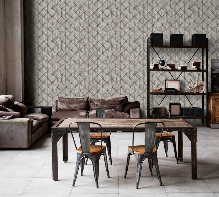 Geometric Concrete Wallpaper - Grey