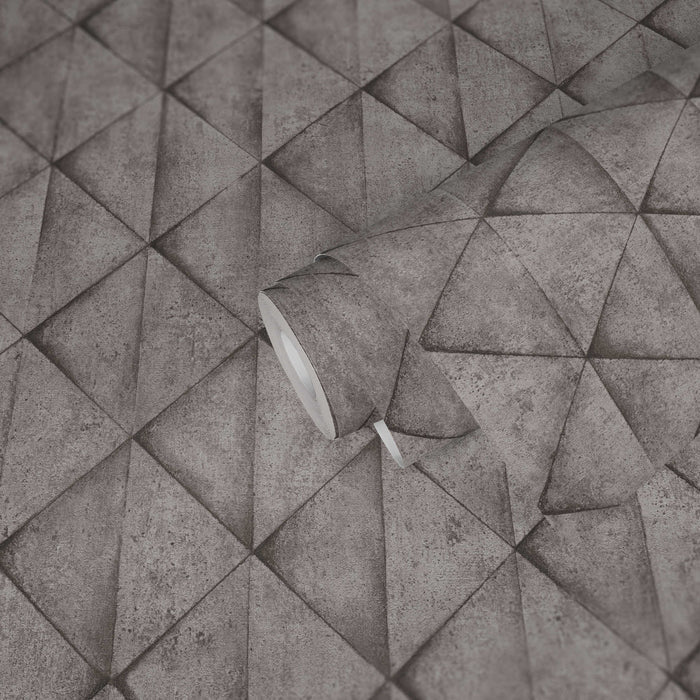 Geometric Concrete Wallpaper - Grey