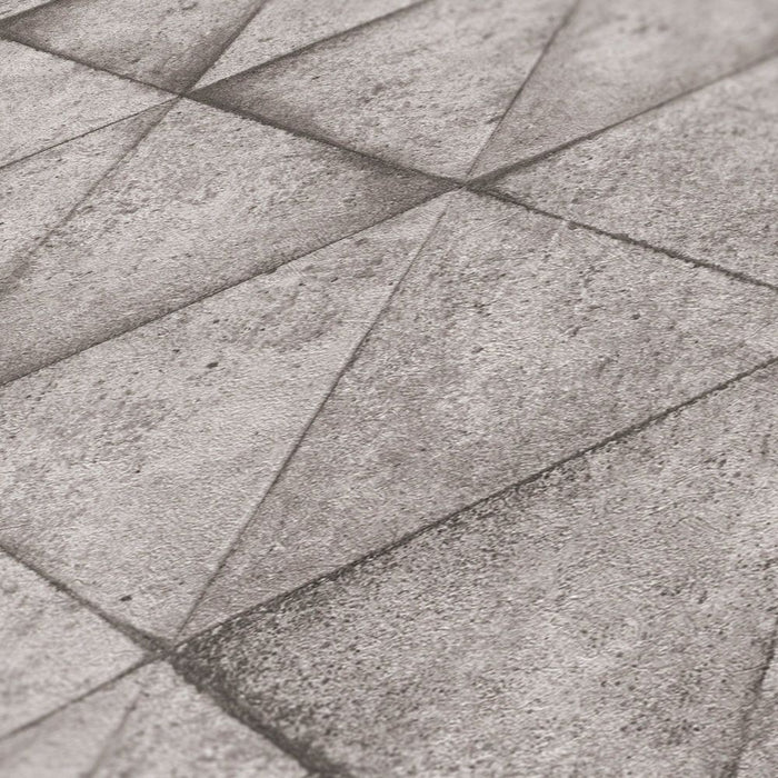 Geometric Concrete Wallpaper - Grey