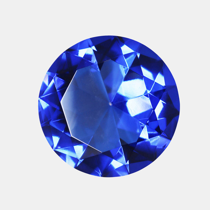 Glass Diamond Decor, 4.75", Blue - Adams Furniture