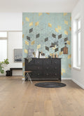 Gold Leaf Geo - Custom Sized Wallpaper Mural (per m2)