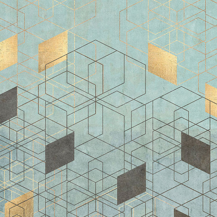 Gold Leaf Geo - Custom Sized Wallpaper Mural (per m2)