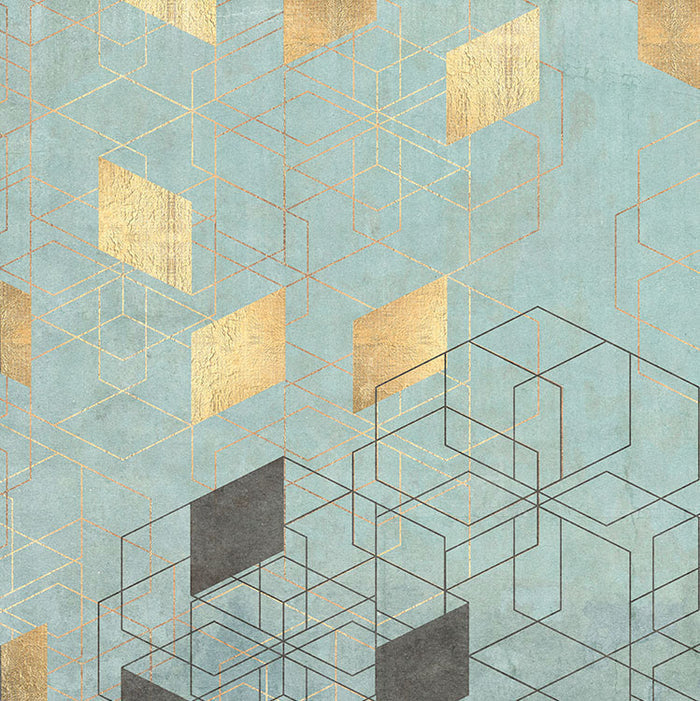 Gold Leaf Geo - Custom Sized Wallpaper Mural (per m2)