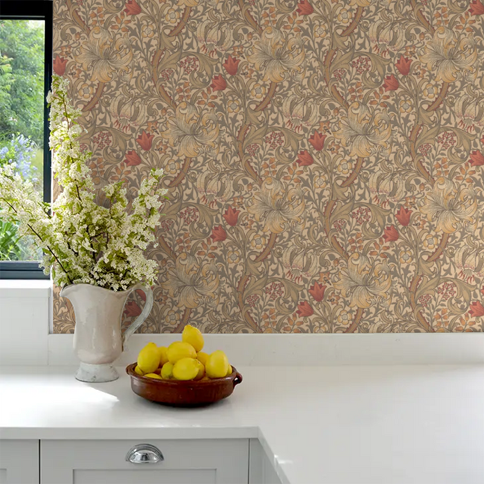 Golden Lily - Morris - Biscuit/Brick