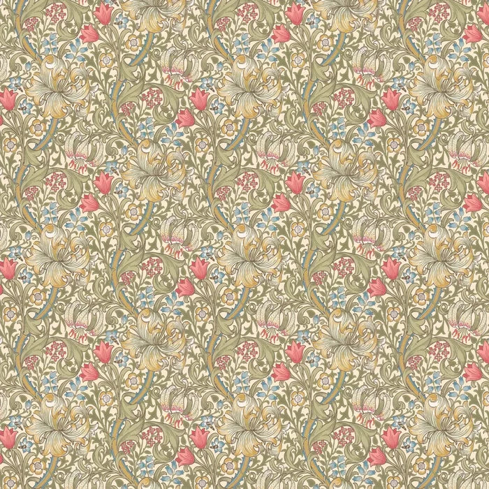 Golden Lily - William Morris - Green/Red