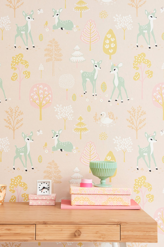 Golden Woods Wallpaper - Sweet Pink