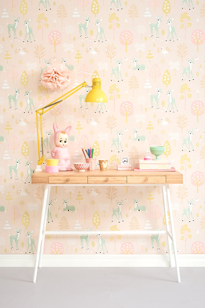 Golden Woods Wallpaper - Sweet Pink