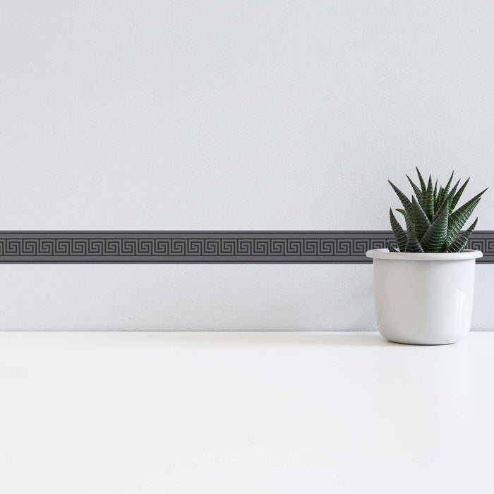 Graphic Meander Border - Black - Self Adhesive