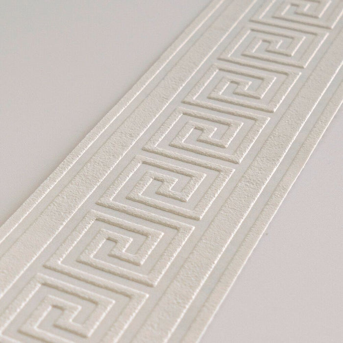 Graphic Meander Border - White - Self Adhesive