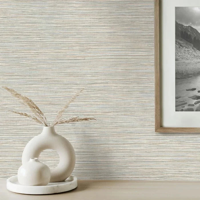 Grasscloth Wallpaper-Seafoam