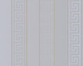 Versace Greek Key Stripe Wallpaper - Silver/Gold