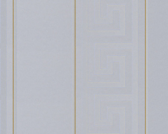 Versace Greek Key Stripe Wallpaper - Silver/Gold