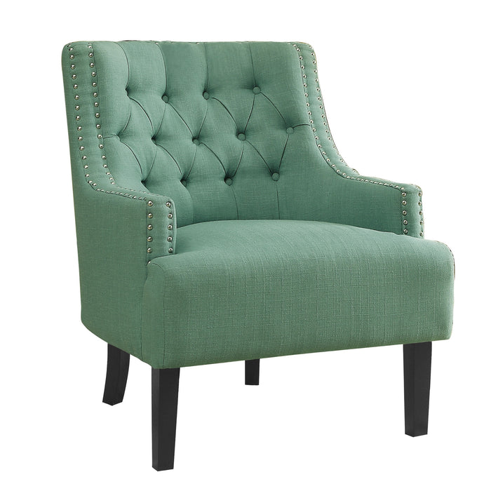 Green Nailhead Accent Chair - Adams Furniture