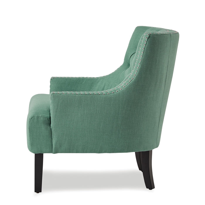 Green Nailhead Accent Chair - Adams Furniture