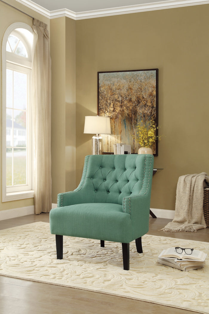 Green Nailhead Accent Chair - Adams Furniture