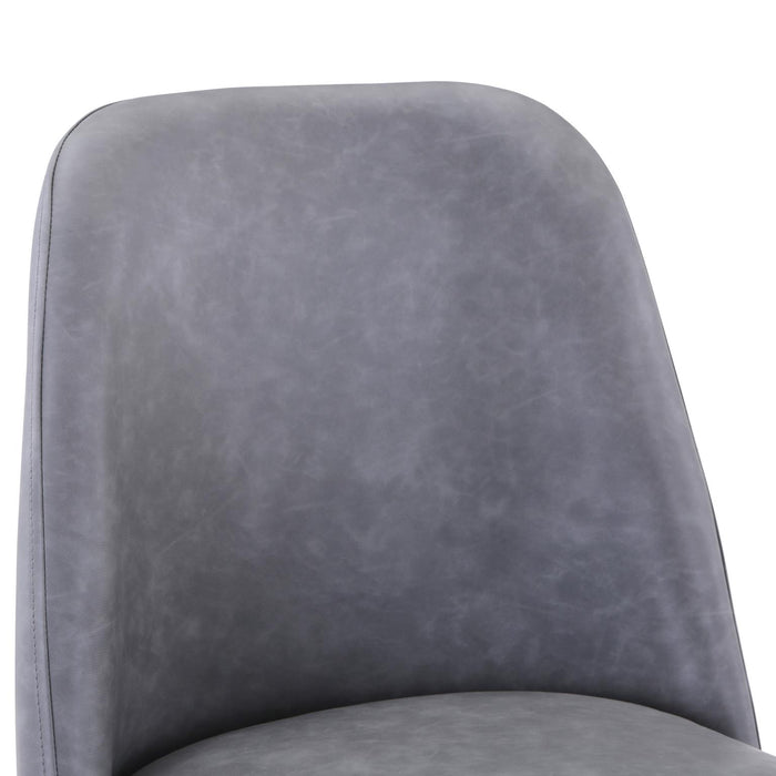 Grey Faux Leather Upholstered Stool (Set of 2) - Adams Furniture
