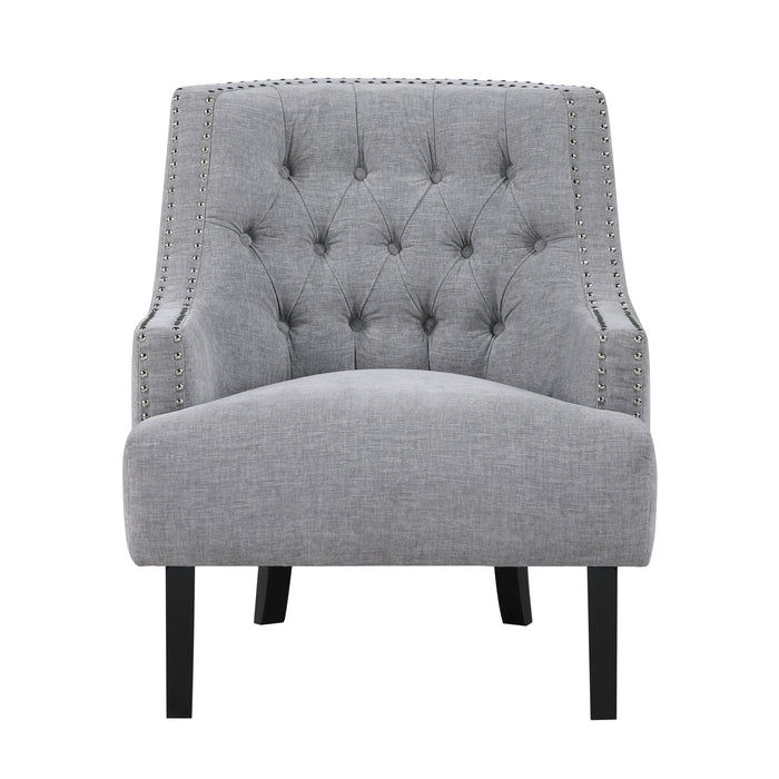 Grey Nailhead Accent Chair - Adams Furniture