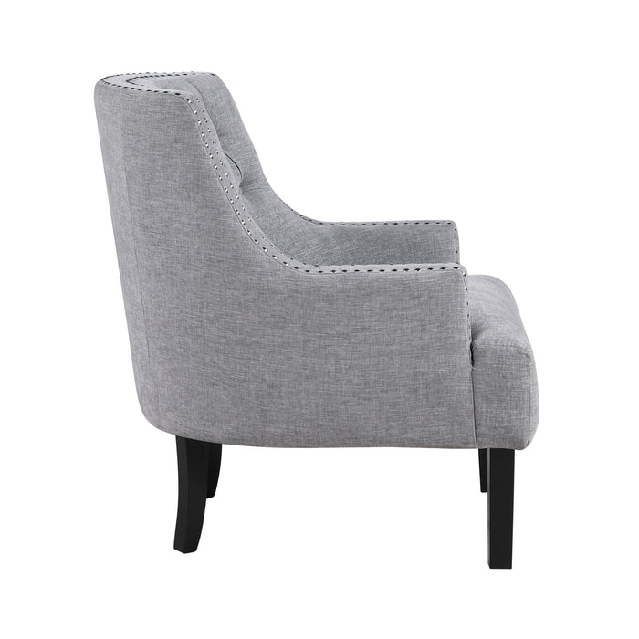 Grey Nailhead Accent Chair - Adams Furniture