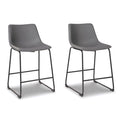 Grey Upholstered Barstool (Set of 2) - Adams Furniture