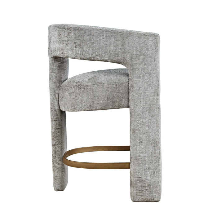 Grey Upholstered Stool - Adams Furniture